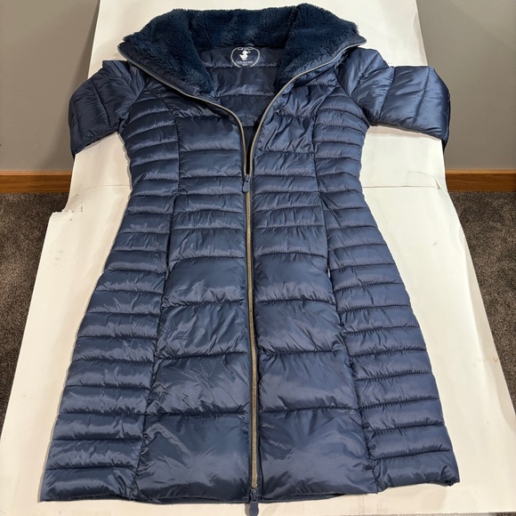 SAVE THE DUCK Ultra Light Jacket Plumtech Puffer Coat Blue Size 0 Eco-friendly - Picture 1 of 8